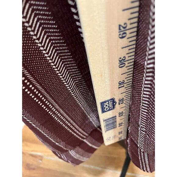 Sadie & Sage Kimono Cardi Womens M Taupe Burgundy White Flowy Open Half Sleeves - Picture 5 of 7